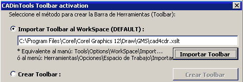 CADinTools instalar la barra de herramientas