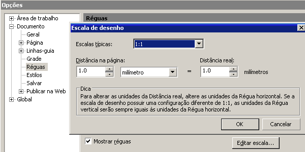 Escala de desenho do CorelDraw